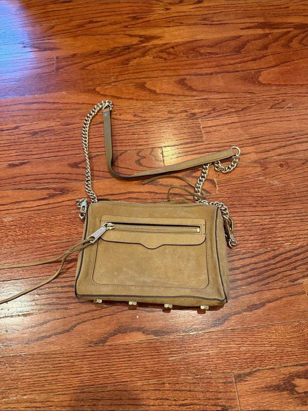 Rebecca Minkoff Suede Crossbody Bag in Tan